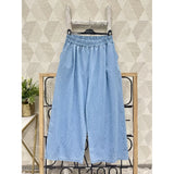 Φαρδύ Zip Culotte Με Λάστιχο Ανοιχτό Μπλε (εικόνα 4)