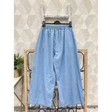 Φαρδύ Zip Culotte Με Λάστιχο Ανοιχτό Μπλε (εικόνα 5)