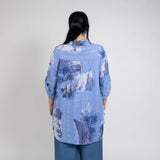 Floral Breeze Oversized Πουκαμίσα Μπλε (εικόνα 2)