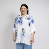 Floral Breeze Oversized Πουκαμίσα Λευκό (εικόνα 1)