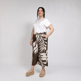 Zip Culotte Με Μοτίβο Φύλλα Καφέ (εικόνα 1)