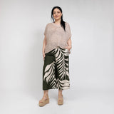 Zip Culotte Με Μοτίβο Φύλλα Πράσινο (εικόνα 1)