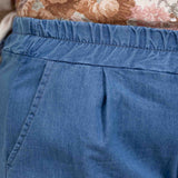 Φαρδύ Zip Culotte Με Λάστιχο Μπλε (εικόνα 3)