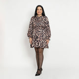 Μίνι Φόρεμα A-Line με Animal Print Καφέ (εικόνα 5)