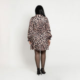 Μίνι Φόρεμα A-Line με Animal Print Καφέ (εικόνα 6)
