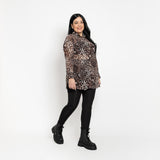 Πουκαμίσα Διάφανη Animal Print Καφέ (εικόνα 6)