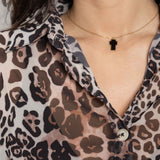Πουκαμίσα Διάφανη Animal Print Καφέ (εικόνα 5)
