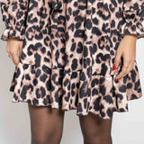 Μίνι Φόρεμα A-Line με Animal Print Καφέ (εικόνα 2)