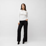 Μπλούζα Elegant Draped με Χρυσό Κρίκο Λευκό (εικόνα 2)
