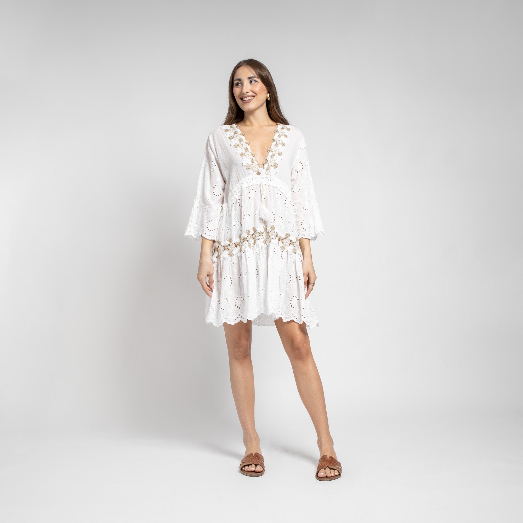 Boho Tunic Φόρεμα Λευκό